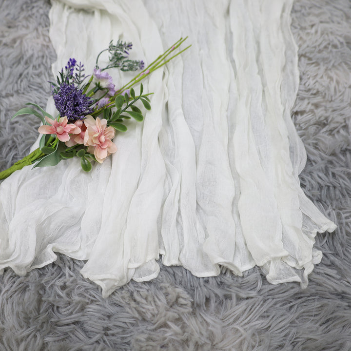 20 ft x 38" Premium Gauze Cheesecloth Wedding Arch Ceiling Drapery - White (1pc)