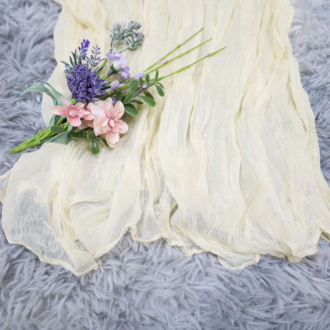 20 ft x 38" Premium Gauze Cheesecloth Wedding Arch Ceiling Drapery - Ivory (1pc)