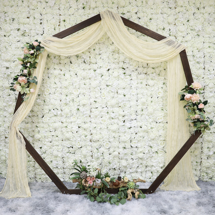 20 ft x 38" Premium Gauze Cheesecloth Wedding Arch Ceiling Drapery - Ivory (1pc)