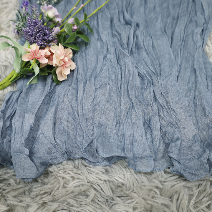 20 ft x 38" Premium Gauze Cheesecloth Wedding Arch Ceiling Drapery - Dusty Blue (1pc)