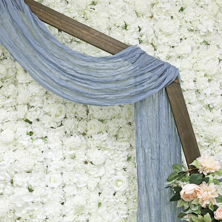 20 ft x 38" Premium Gauze Cheesecloth Wedding Arch Ceiling Drapery - Dusty Blue (1pc)