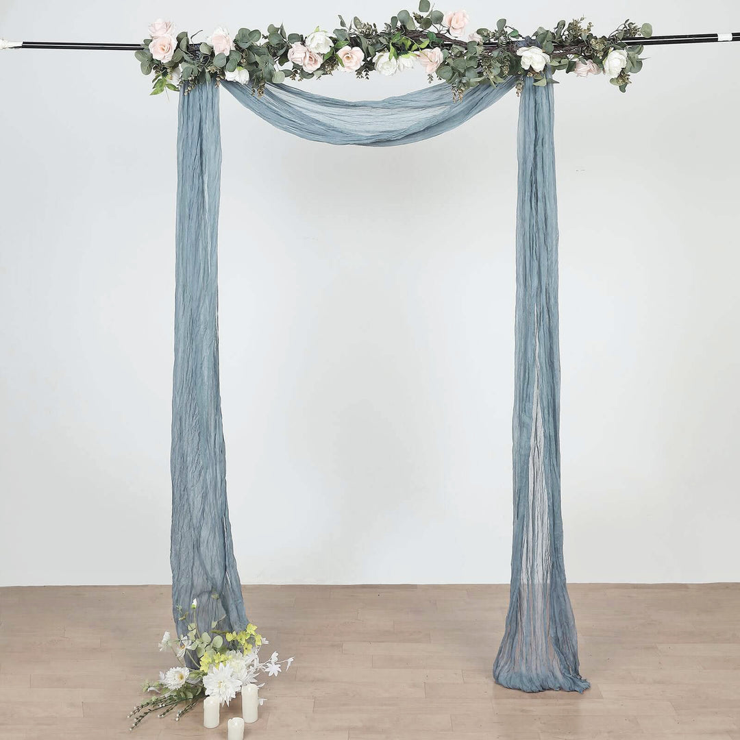 20 ft x 38" Premium Gauze Cheesecloth Wedding Arch Ceiling Drapery - Dusty Blue (1pc)