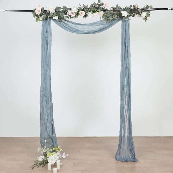 20 ft x 38" Premium Gauze Cheesecloth Wedding Arch Ceiling Drapery - Dusty Blue (1pc)