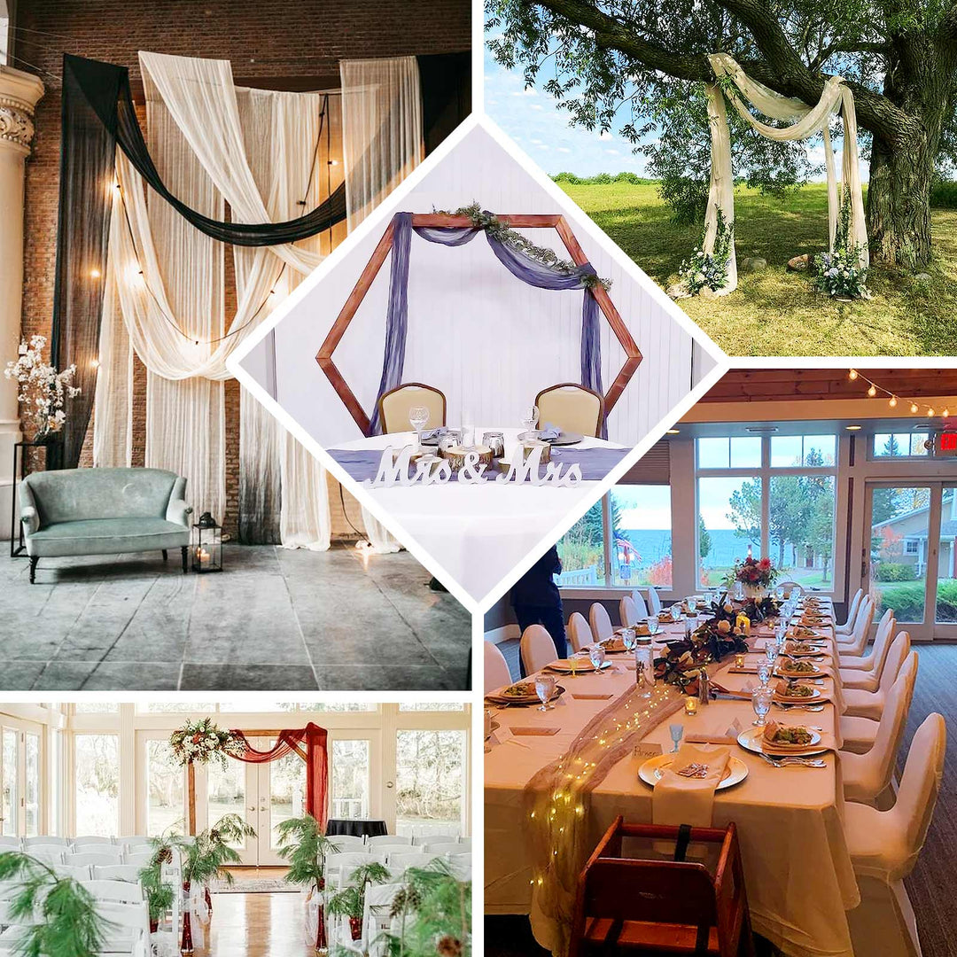 20 ft x 38" Premium Gauze Cheesecloth Wedding Arch Ceiling Drapery - Dusty Blue (1pc)