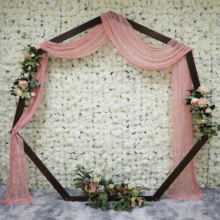 20 ft x 38" Premium Gauze Cheesecloth Wedding Arch Ceiling Drapery - Rose Pink (1pc)