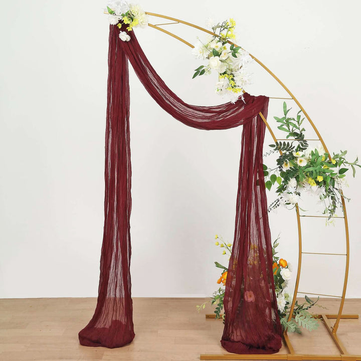 20 ft x 38" Premium Gauze Cheesecloth Wedding Arch Ceiling Drapery - Burgundy (1pc)