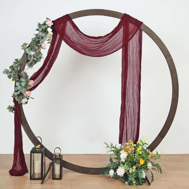 20 ft x 38" Premium Gauze Cheesecloth Wedding Arch Ceiling Drapery - Burgundy (1pc)