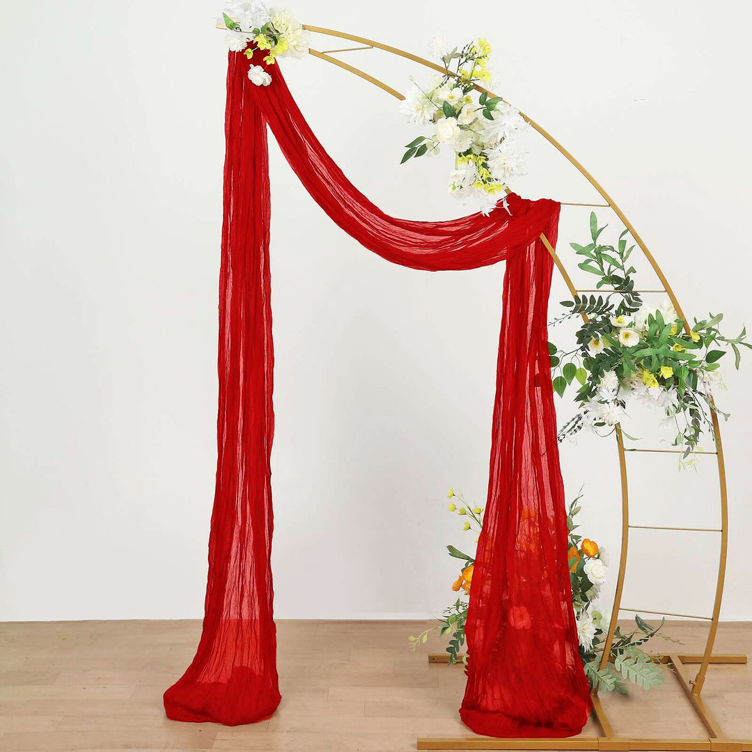 20 ft x 38" Premium Gauze Cheesecloth Wedding Arch Ceiling Drapery - Red (1pc)