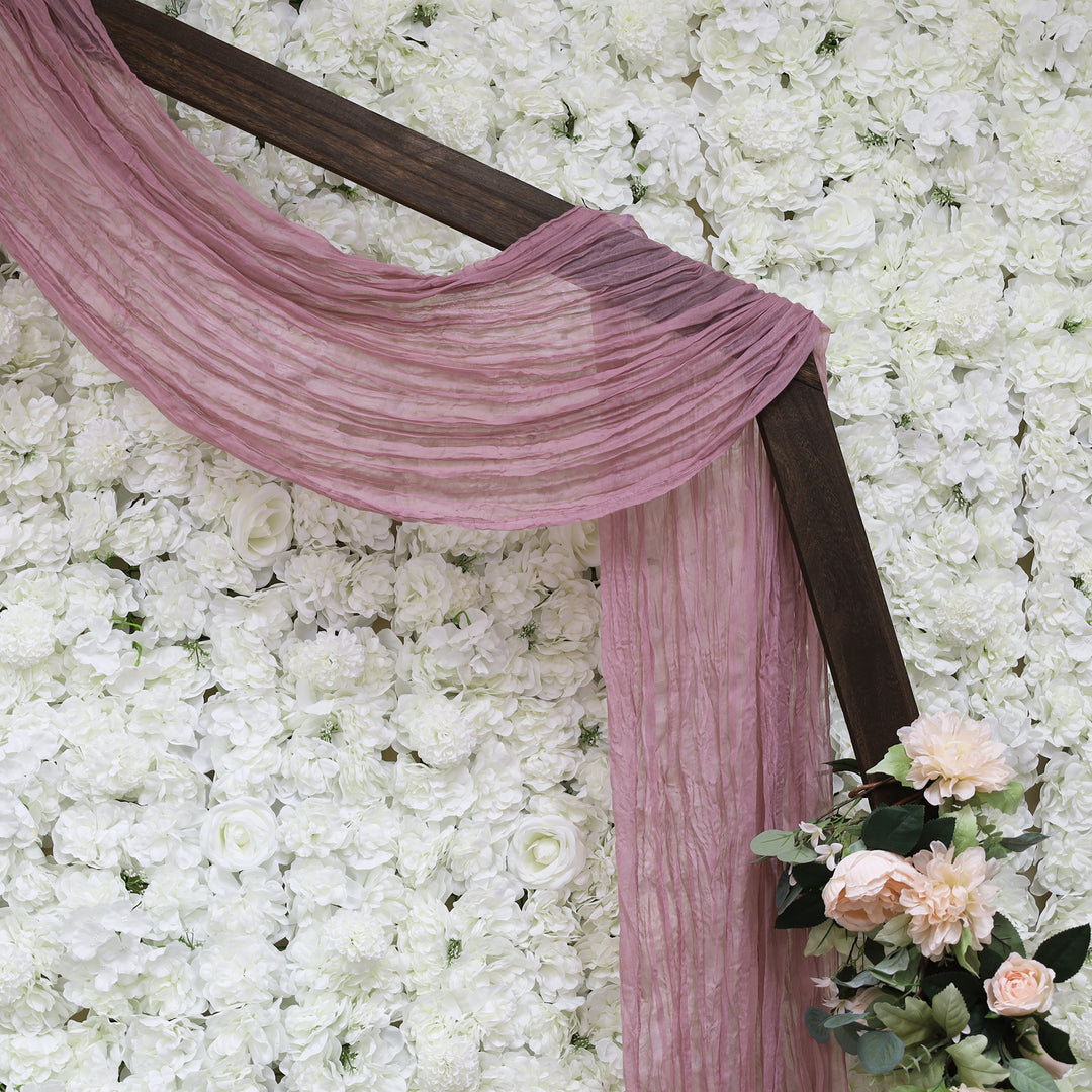 20 ft x 38" Premium Gauze Cheesecloth Wedding Arch Ceiling Drapery - Mauve (1pc)
