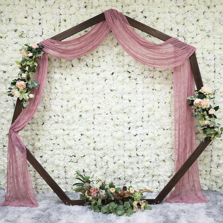 20 ft x 38" Premium Gauze Cheesecloth Wedding Arch Ceiling Drapery - Mauve (1pc)