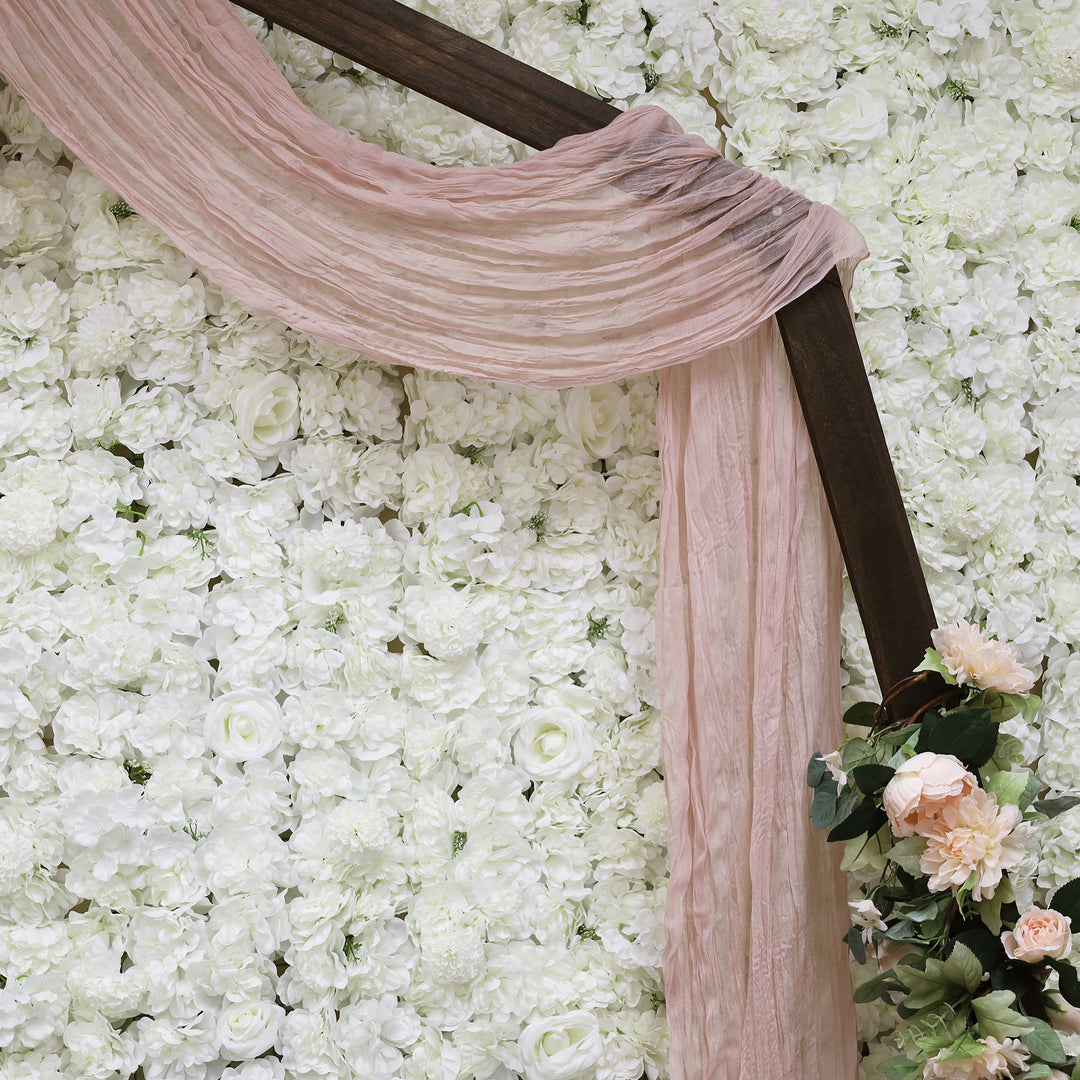 20 ft x 38" Premium Gauze Cheesecloth Wedding Arch Ceiling Drapery - Blush Pink/Rose Gold (1pc)