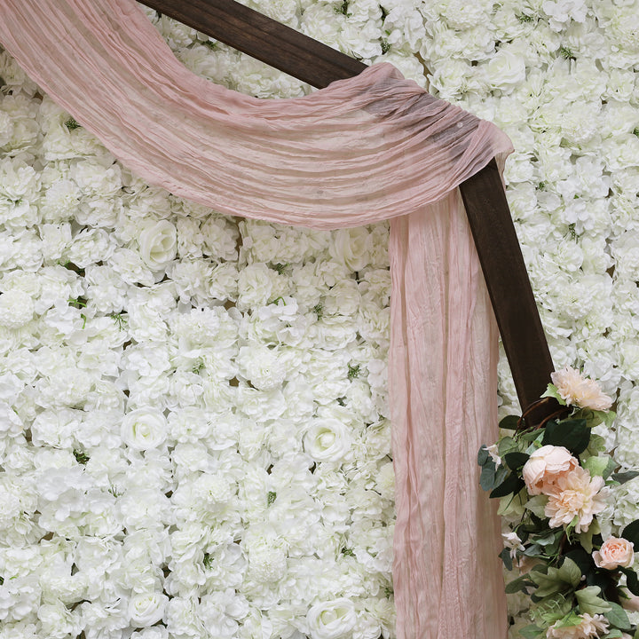 20 ft x 38" Premium Gauze Cheesecloth Wedding Arch Ceiling Drapery - Blush Pink/Rose Gold (1pc)
