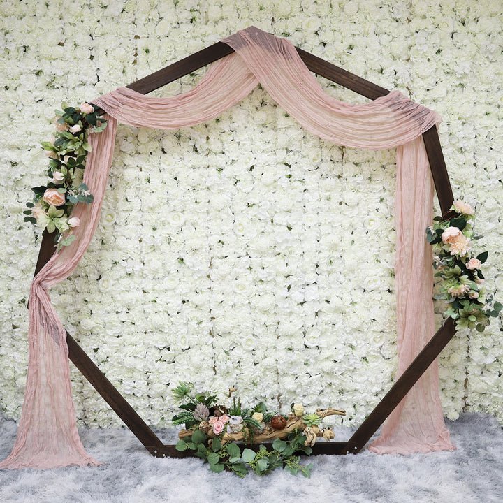 20 ft x 38" Premium Gauze Cheesecloth Wedding Arch Ceiling Drapery - Blush Pink/Rose Gold (1pc)