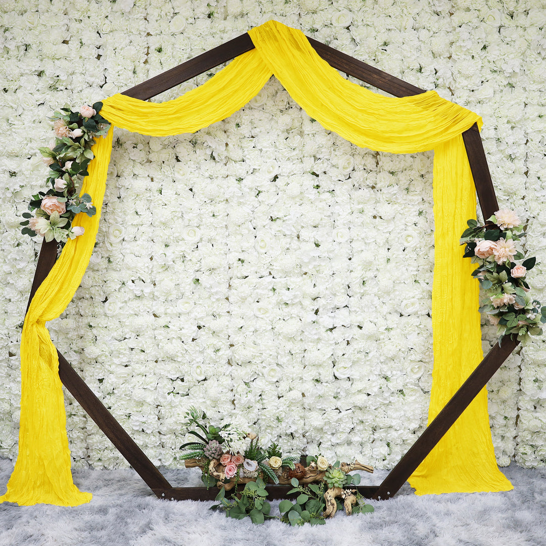 20 ft x 38" Premium Gauze Cheesecloth Wedding Arch Ceiling Drapery - Canary Yellow (1pc)