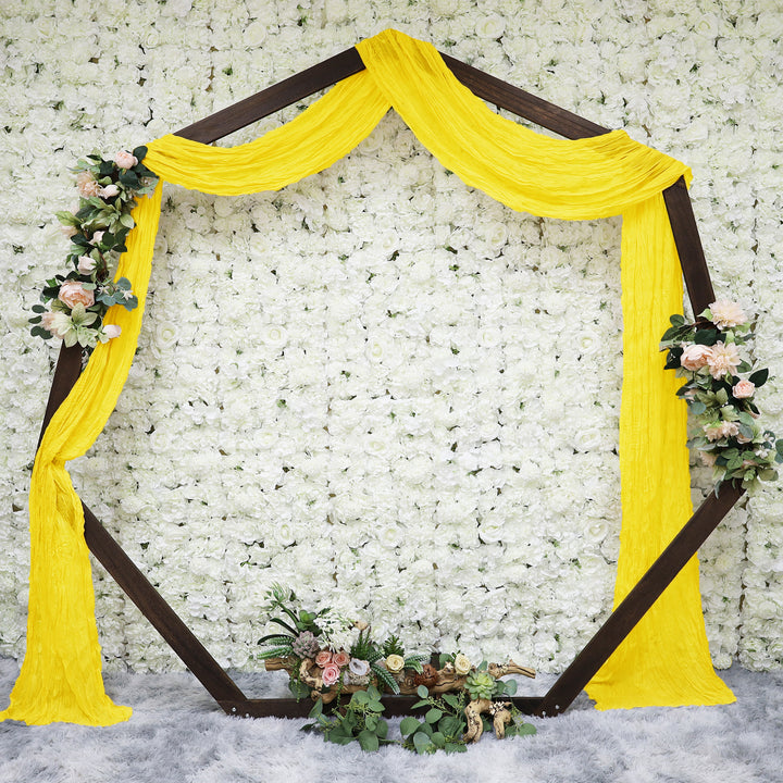 20 ft x 38" Premium Gauze Cheesecloth Wedding Arch Ceiling Drapery - Canary Yellow (1pc)