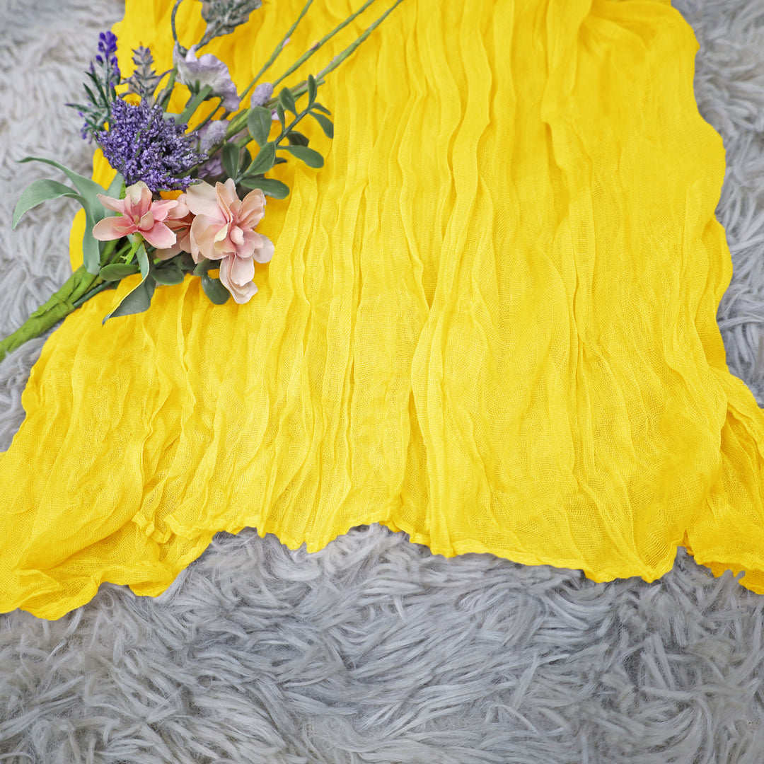 20 ft x 38" Premium Gauze Cheesecloth Wedding Arch Ceiling Drapery - Canary Yellow (1pc)