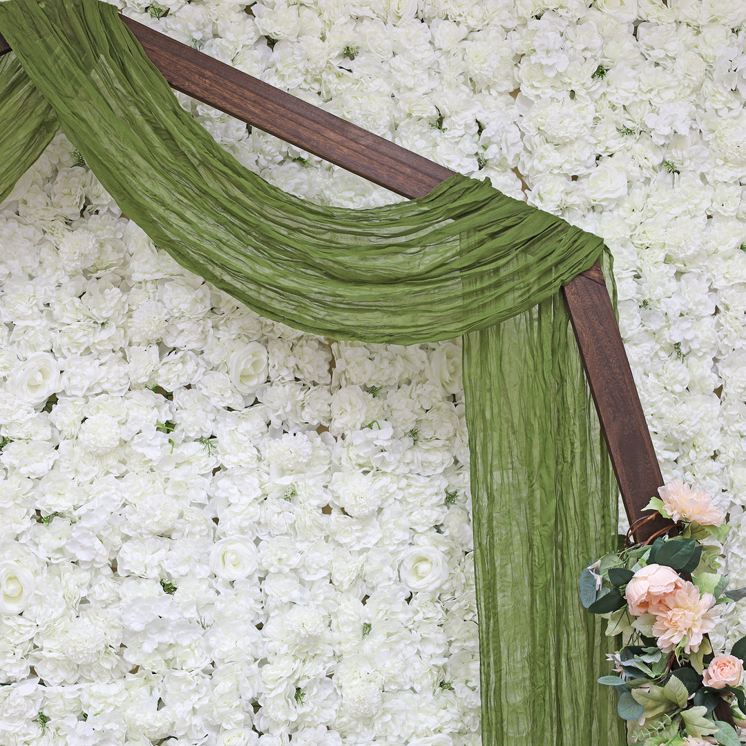 20 ft x 38" Premium Gauze Cheesecloth Wedding Arch Ceiling Drapery - Moss Green/Olive Green (1pc)