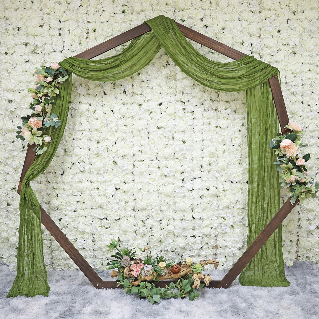 20 ft x 38" Premium Gauze Cheesecloth Wedding Arch Ceiling Drapery - Moss Green/Olive Green (1pc)