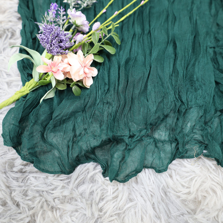 20 ft x 38" Premium Gauze Cheesecloth Wedding Arch Ceiling Drapery - Hunter Green/Holly Green (1pc)