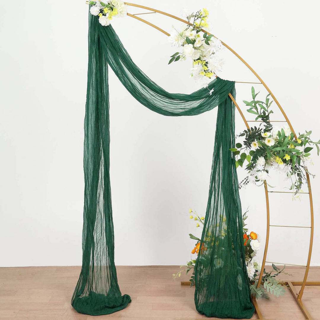 20 ft x 38" Premium Gauze Cheesecloth Wedding Arch Ceiling Drapery - Hunter Green/Holly Green (1pc)