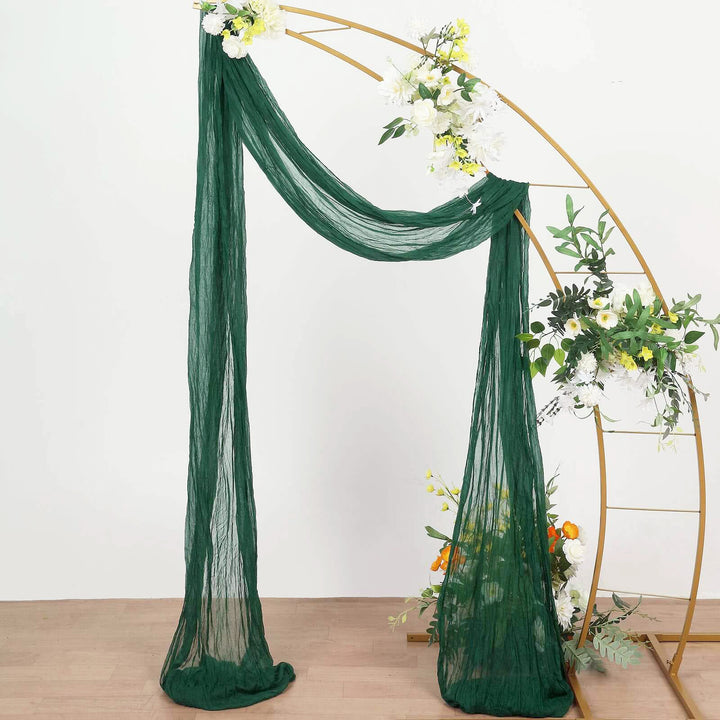 20 ft x 38" Premium Gauze Cheesecloth Wedding Arch Ceiling Drapery - Hunter Green/Holly Green (1pc)