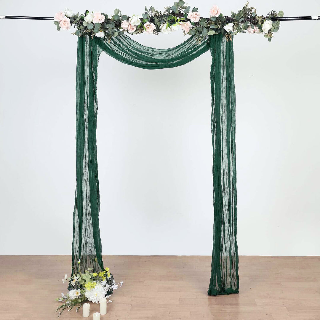 20 ft x 38" Premium Gauze Cheesecloth Wedding Arch Ceiling Drapery - Hunter Green/Holly Green (1pc)