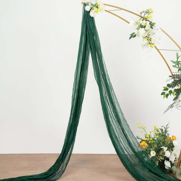 20 ft x 38" Premium Gauze Cheesecloth Wedding Arch Ceiling Drapery - Hunter Green/Holly Green (1pc)