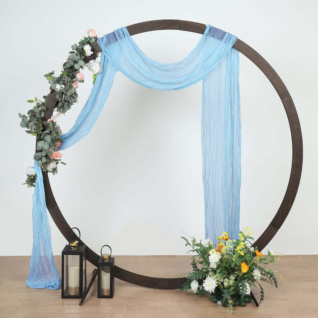 20 ft x 38" Premium Gauze Cheesecloth Wedding Arch Ceiling Drapery - Baby Blue (1pc)