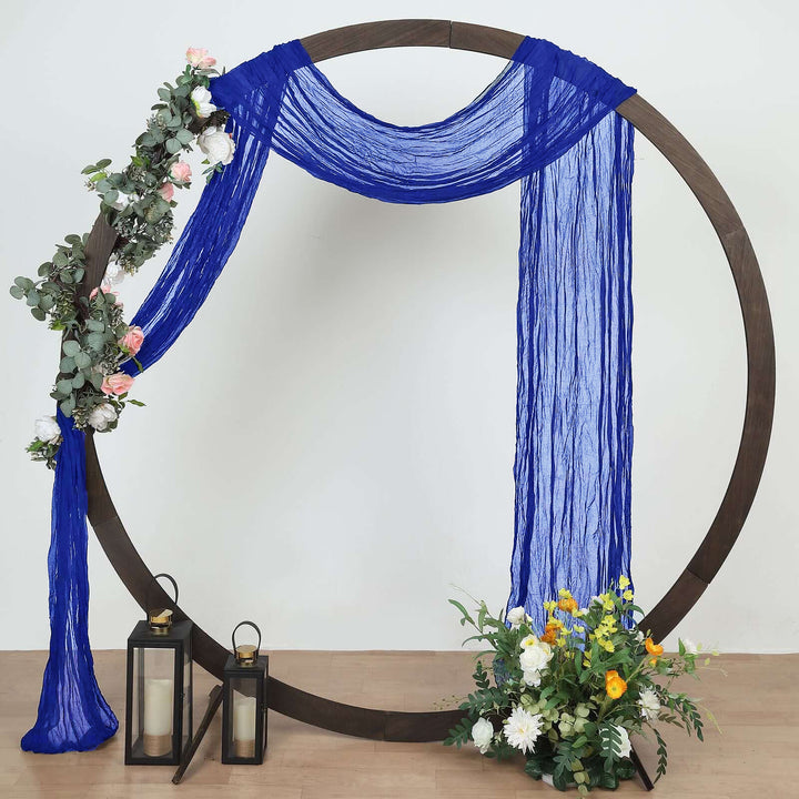 20 ft x 38" Premium Gauze Cheesecloth Wedding Arch Ceiling Drapery - Royal Blue (1pc)
