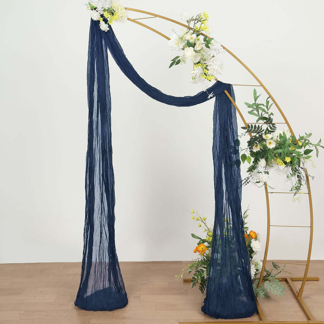 20 ft x 38" Premium Gauze Cheesecloth Wedding Arch Ceiling Drapery - Navy Blue (1pc)