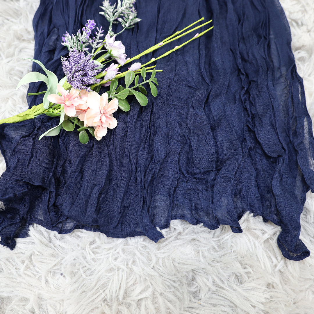 20 ft x 38" Premium Gauze Cheesecloth Wedding Arch Ceiling Drapery - Navy Blue (1pc)