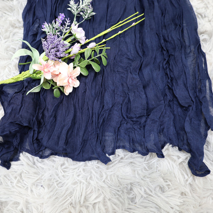 20 ft x 38" Premium Gauze Cheesecloth Wedding Arch Ceiling Drapery - Navy Blue (1pc)