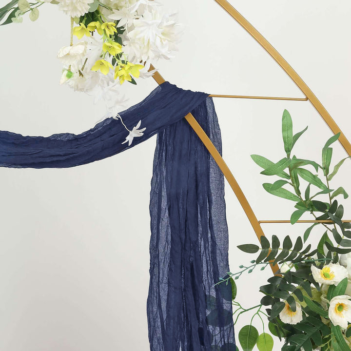 20 ft x 38" Premium Gauze Cheesecloth Wedding Arch Ceiling Drapery - Navy Blue (1pc)