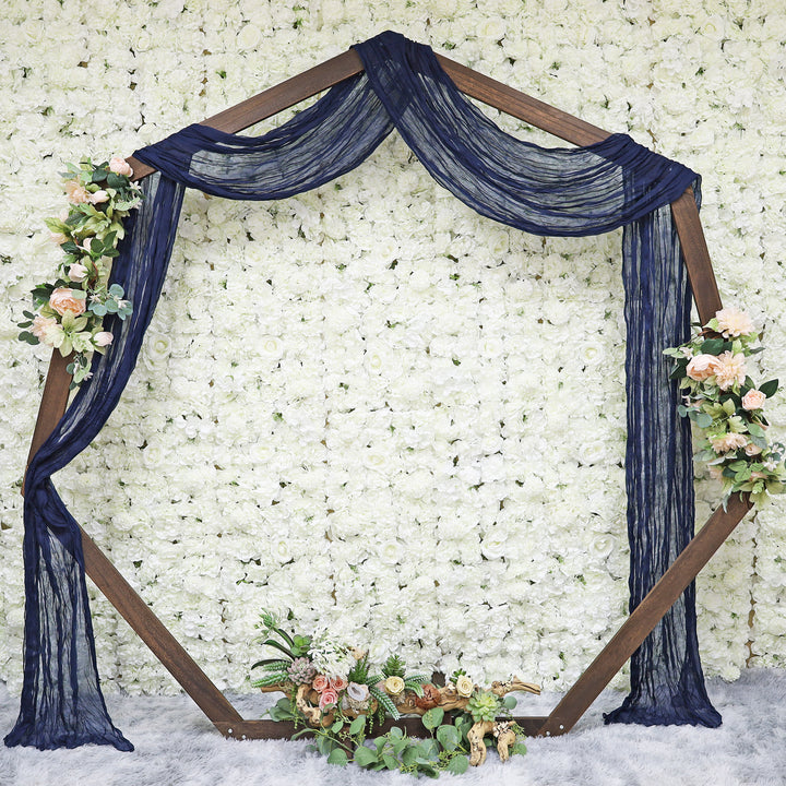 20 ft x 38" Premium Gauze Cheesecloth Wedding Arch Ceiling Drapery - Navy Blue (1pc)