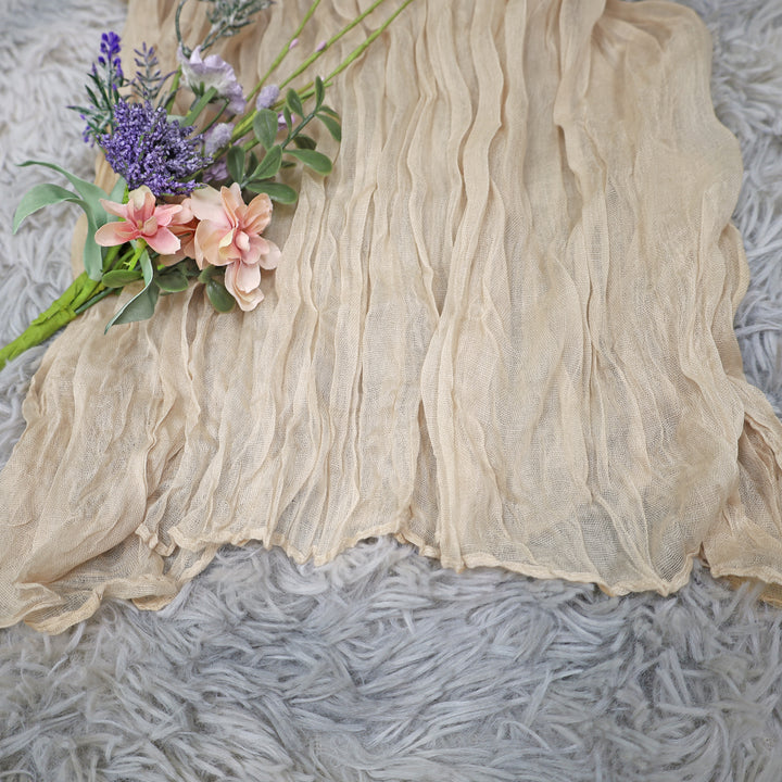 20 ft x 38" Premium Gauze Cheesecloth Wedding Arch Ceiling Drapery - Champagne (1pc)