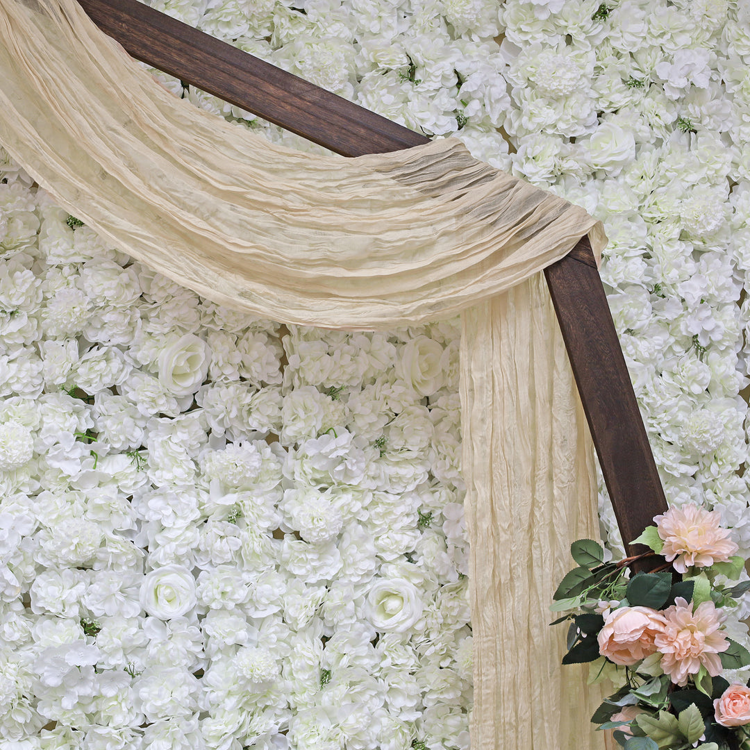 20 ft x 38" Premium Gauze Cheesecloth Wedding Arch Ceiling Drapery - Champagne (1pc)