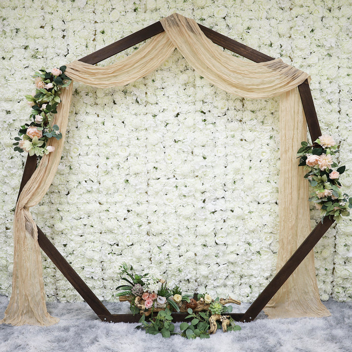 20 ft x 38" Premium Gauze Cheesecloth Wedding Arch Ceiling Drapery - Champagne (1pc)