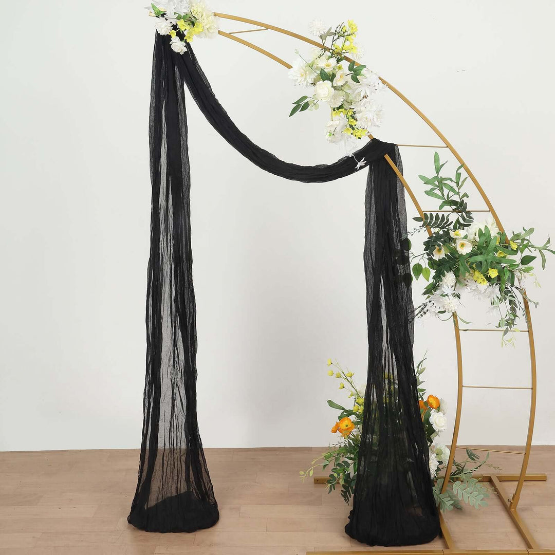 20 ft x 38" Premium Gauze Cheesecloth Wedding Arch Ceiling Drapery - Black (1pc)