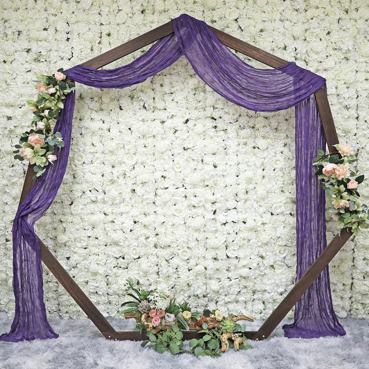 20 ft x 38" Premium Gauze Cheesecloth Wedding Arch Ceiling Drapery - Regency Purple (1pc)