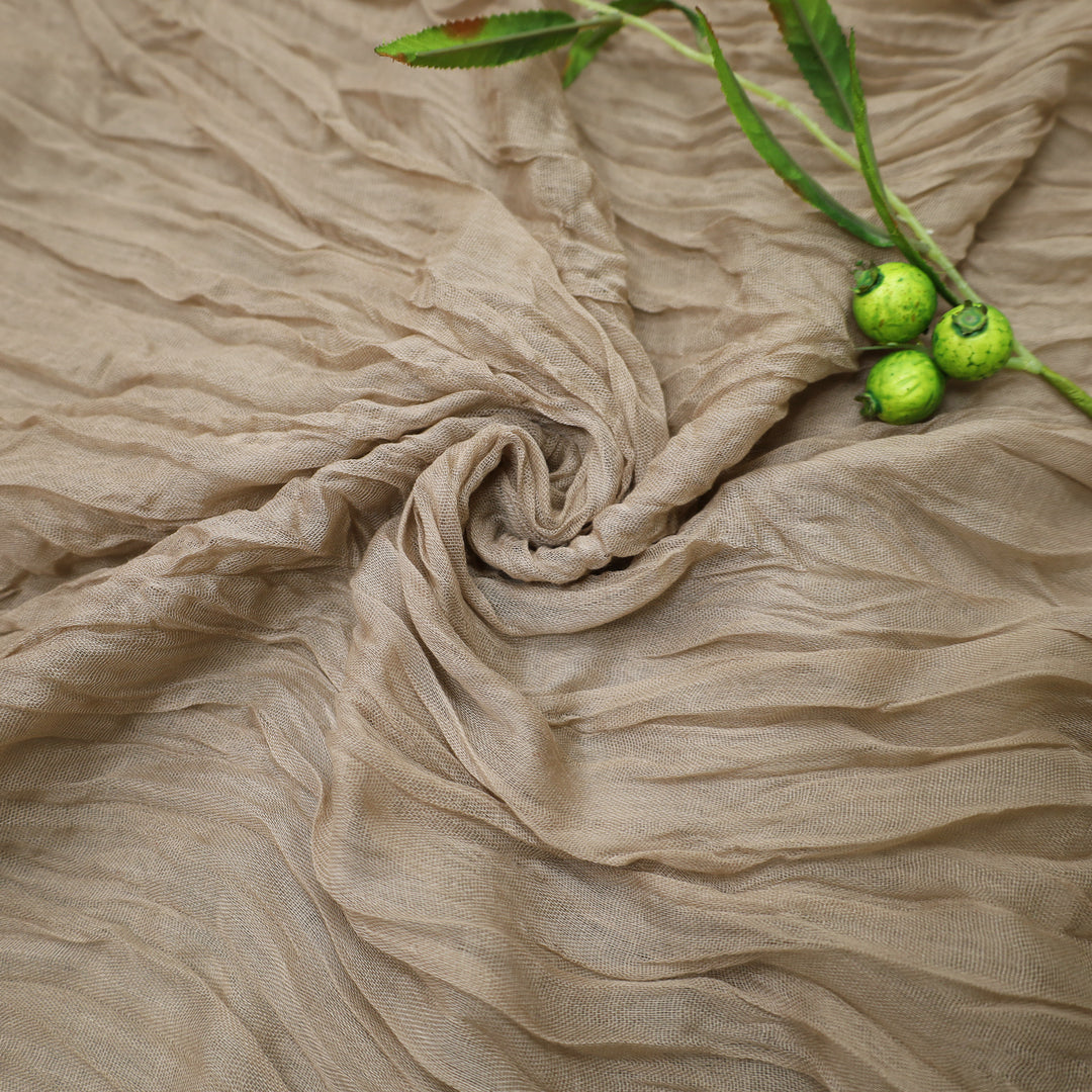 20 ft x 38" Premium Gauze Cheesecloth Wedding Arch Ceiling Drapery - Latte/Taupe (1pc)