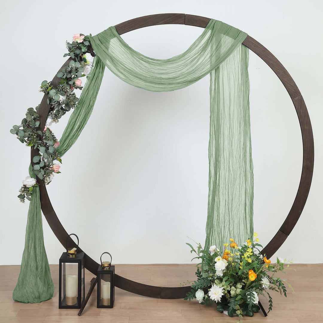 20 ft x 38" Premium Gauze Cheesecloth Wedding Arch Ceiling Drapery - Dusty Sage (1pc)