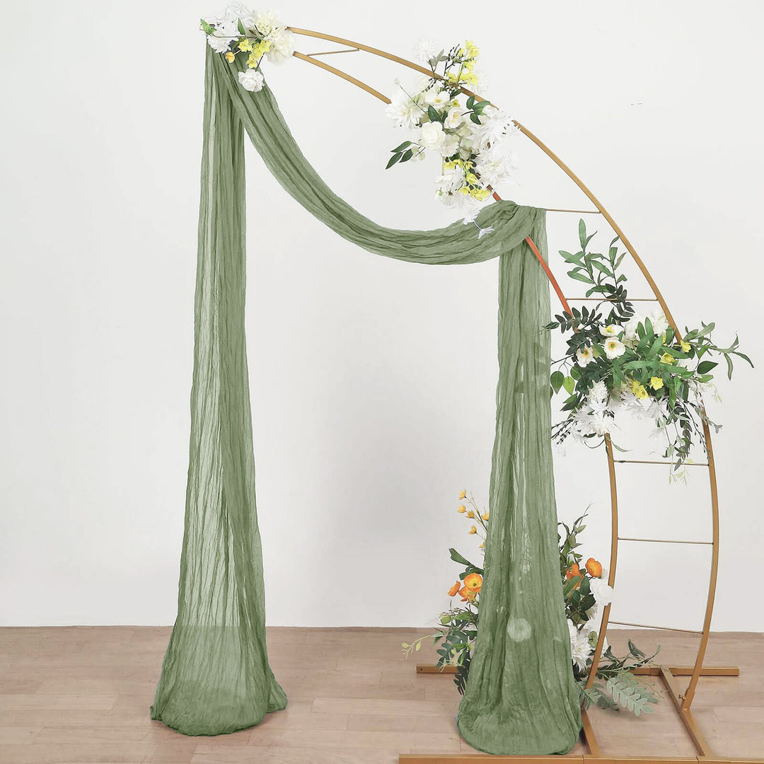 20 ft x 38" Premium Gauze Cheesecloth Wedding Arch Ceiling Drapery - Dusty Sage (1pc)