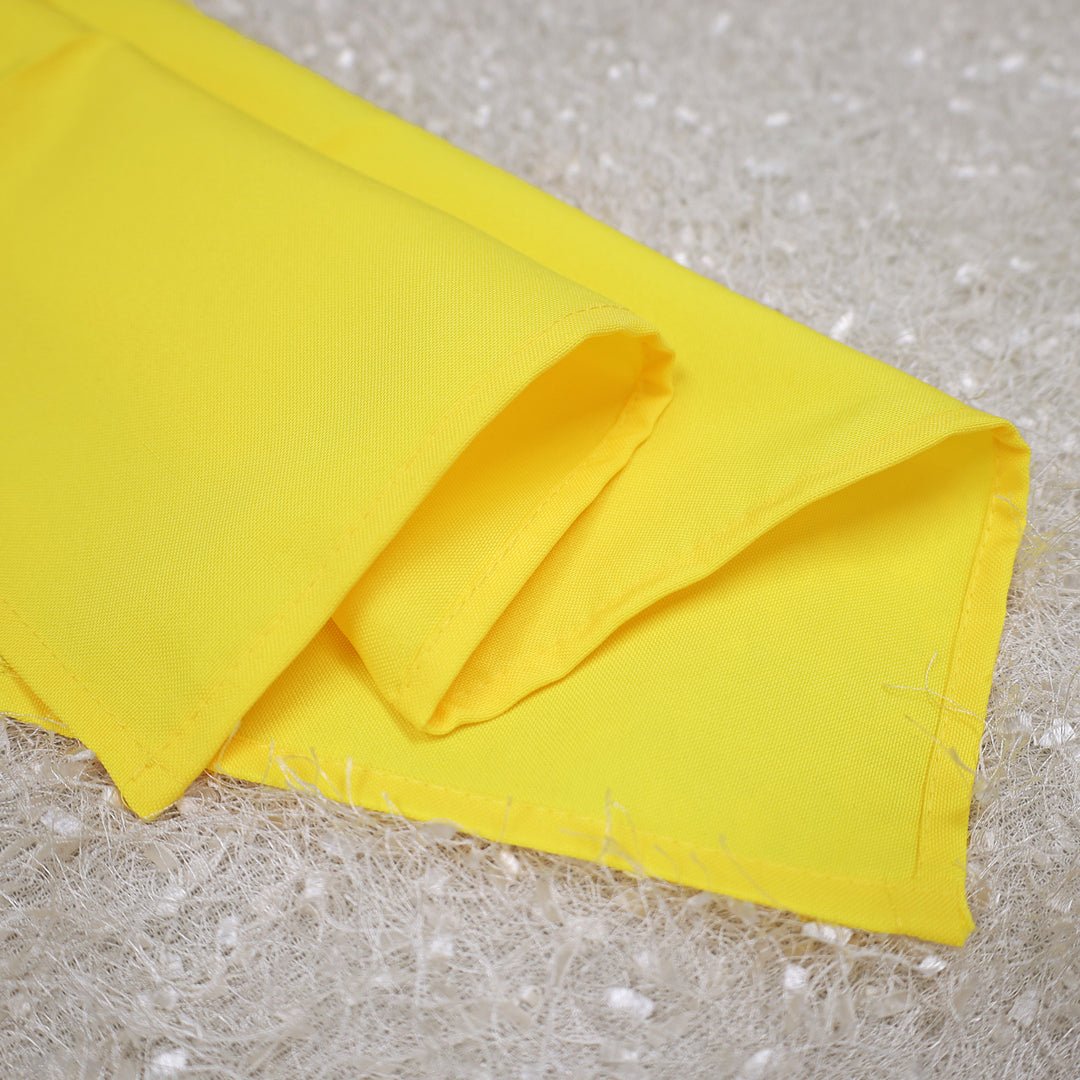 Adornos superpuestos para mesa cuadrados de poliéster de 54 "x 54" - Amarillo canario (1 unidad)