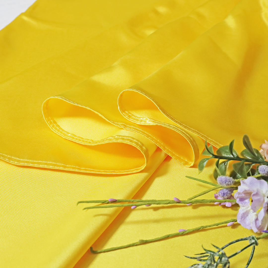 120" Seamless Round Satin Tablecloth - Canary Yellow (1pc)