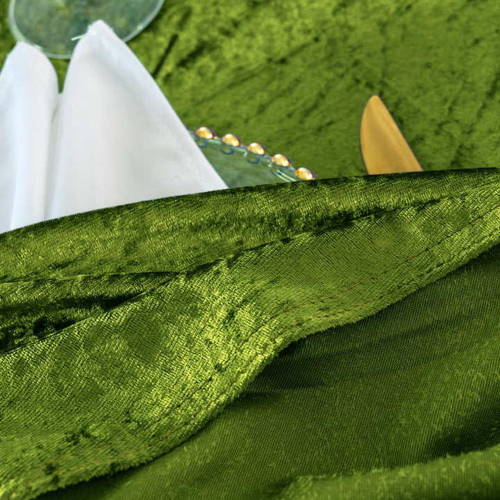 20"x20" Ice Crushed Velvet (200 GSM) Napkins - Moss Green/Olive Green (10pcs/pk)