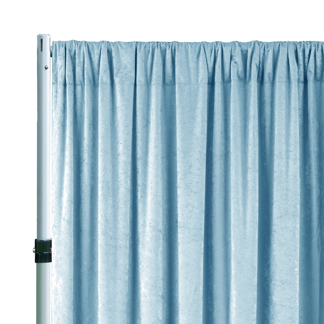 10 ft x 57" Ice Crushed Velvet (200 GSM) Event Backdrop Curtain Drape Panel - Baby Blue (1pc)