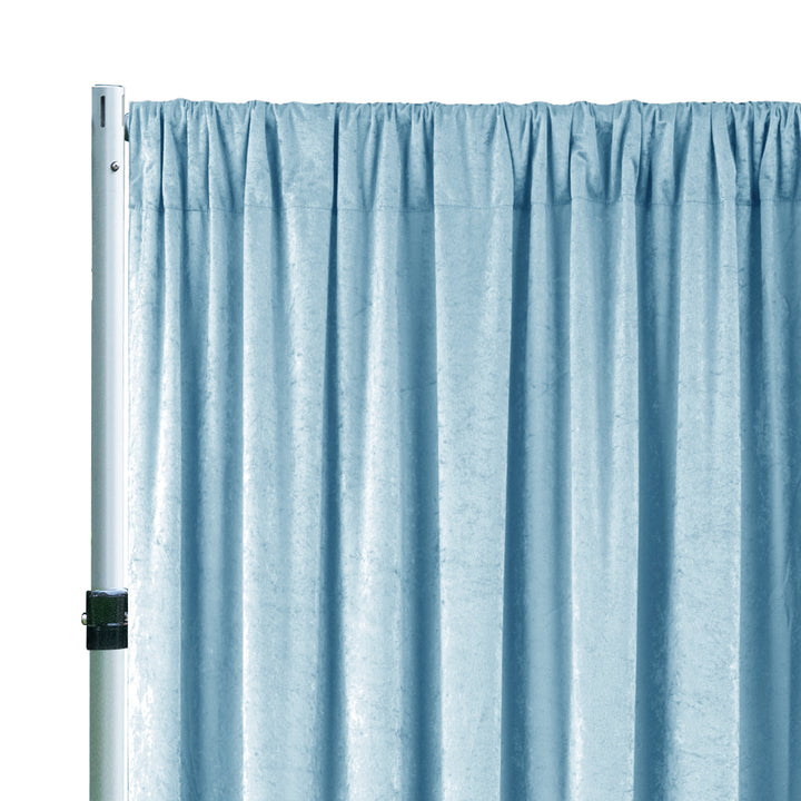 10 ft x 57" Ice Crushed Velvet (200 GSM) Event Backdrop Curtain Drape Panel - Baby Blue (1pc)
