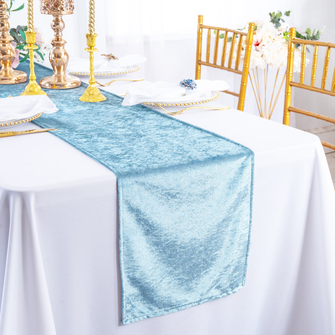 13"x108" Ice Crushed Velvet (200 GSM) Table Runner - Baby Blue (1pc)