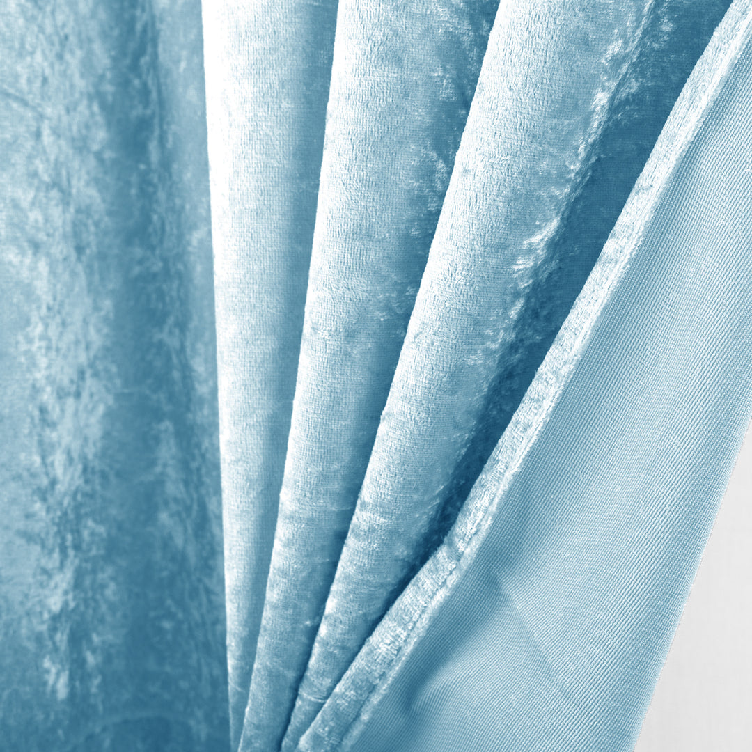 10 ft x 57" Ice Crushed Velvet (200 GSM) Event Backdrop Curtain Drape Panel - Baby Blue (1pc)