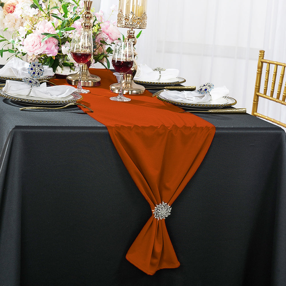13"x108" Scuba (Wrinkle-Free) (240 GSM) Table Runner - Rust/Burnt Orange (1pc)